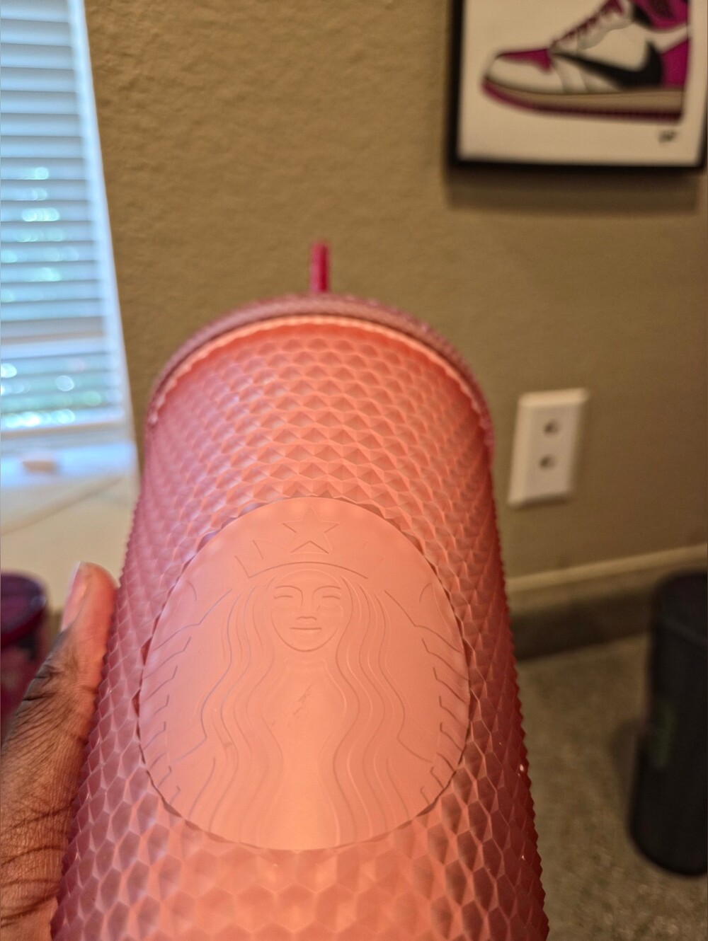 Starbucks Rose Pink Textured Tumbler with Straw